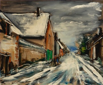  Vlaminck Oil Painting - STREET IN WINTER Maurice de Vlaminck